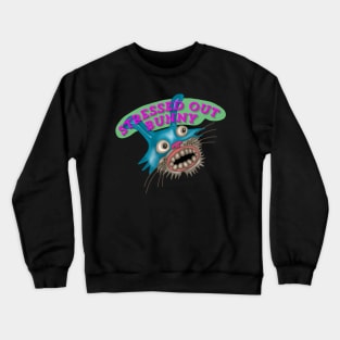 Stressed Out Bunny Pink Green Crewneck Sweatshirt
